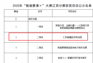以数字赋能打造智慧医药物流领域新标杆  ——尊龙z6中国智慧医药物流园项目荣获2025“数据身分×”大赛江西省二等奖